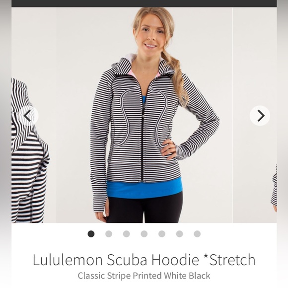 lululemon athletica Tops - Lululemon scuba full zip hoodie striped sz 8